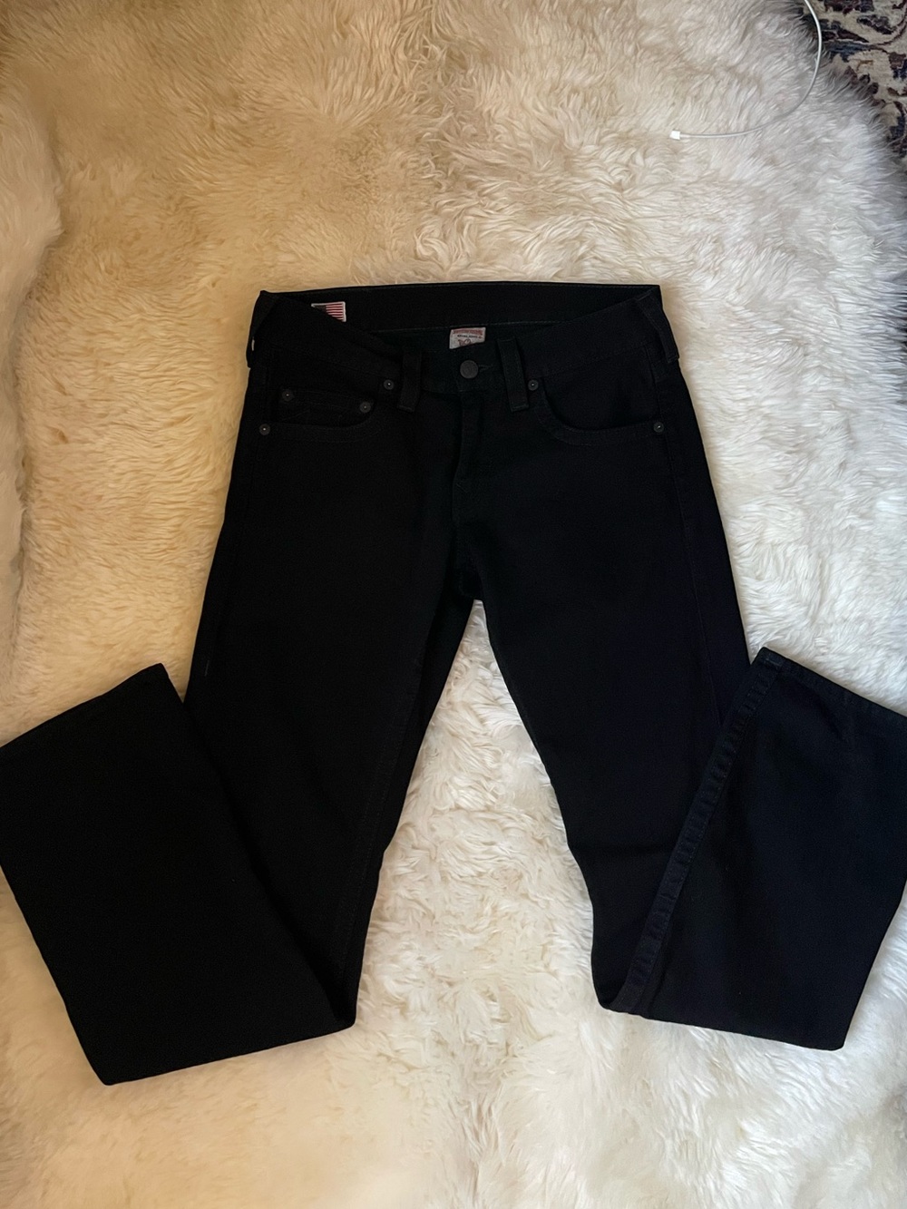 Vintage | rare True Religion Bobby low rise baggy straight leg black jeans